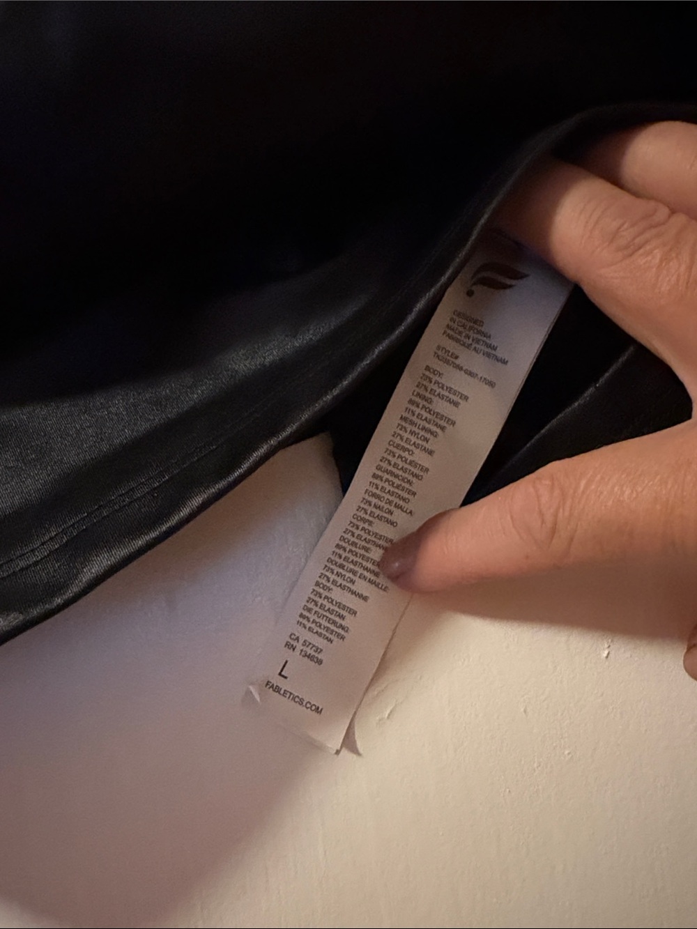 Fabletics Black Racerback Satin-Look Sports Bralette - Picture 2 of 3
